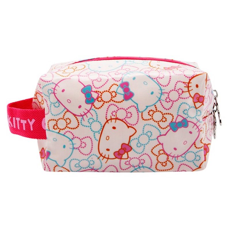 Hello Kitty Printed Zip Closure Pen Pouch, Travel Pouch, Pencil Case, White