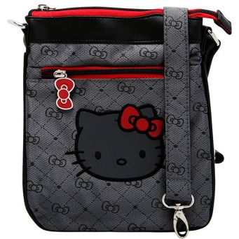 Hello Kitty Zip Closure Shoulder Bag, Travel Bag, Accessories Bag, Grey