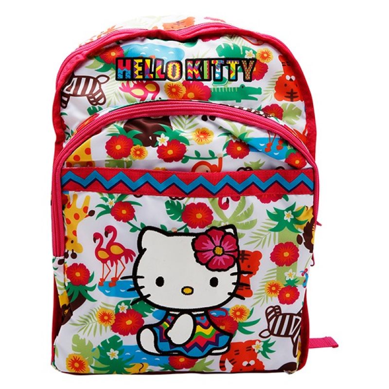 Hello Kitty Printed Backpack, School Bag, Printed Animals Texture, Multicolour