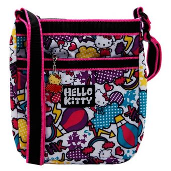Hello Kitty Zip Closure Shoulder Bag, Travel Bag, Accessories Bag, Multicolour