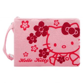 Hello Kitty Pile Flat Pouch, Soft Woven, iPad Mini Case, Pink