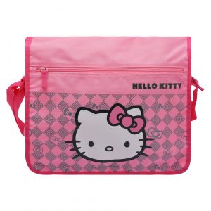 Hello Kitty Grid Cross Body Bag, Mail Bag, Messenger Bag, Pink