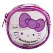 Hello Kitty Zip Closure Vinyl Coin Purse, Clear, Purple