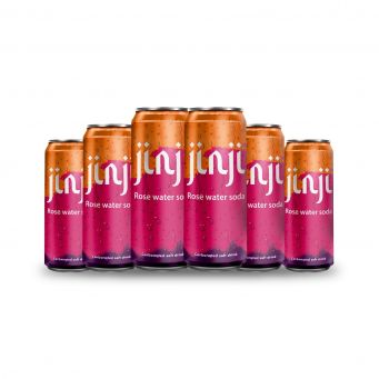 Jinji Rose Water Soda (Panneer Soda) - 300ML X 6