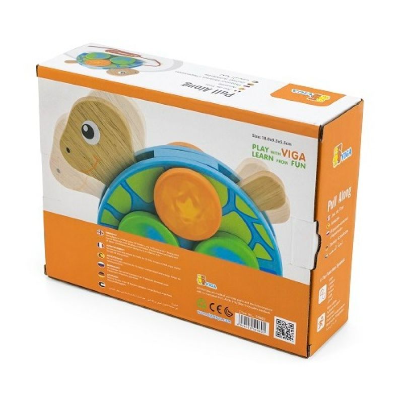 Viga Pull Along Turtle wooden pull toys sandhai.ae