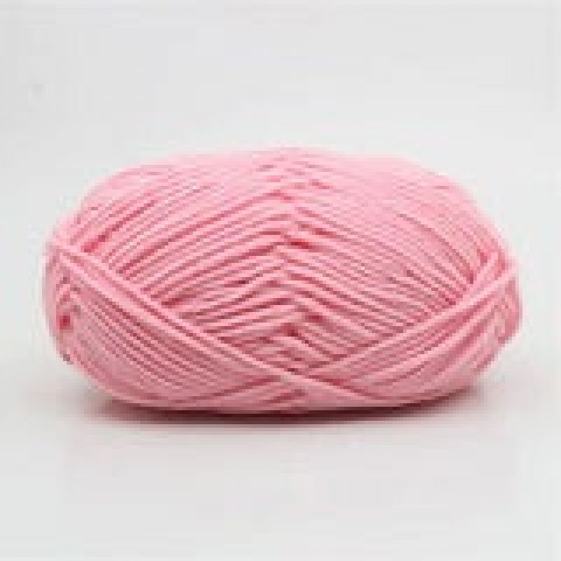 Knitting Yarn Crochet 50g Pink Milk Cotton