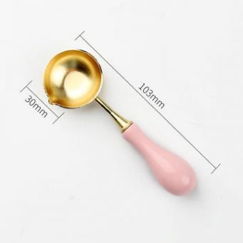 Colorful Sealing Wax Melting Spoon with Wood Handle