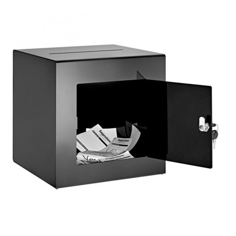 Acrylic Ballot Black Box 30 X 30 X 30 cms