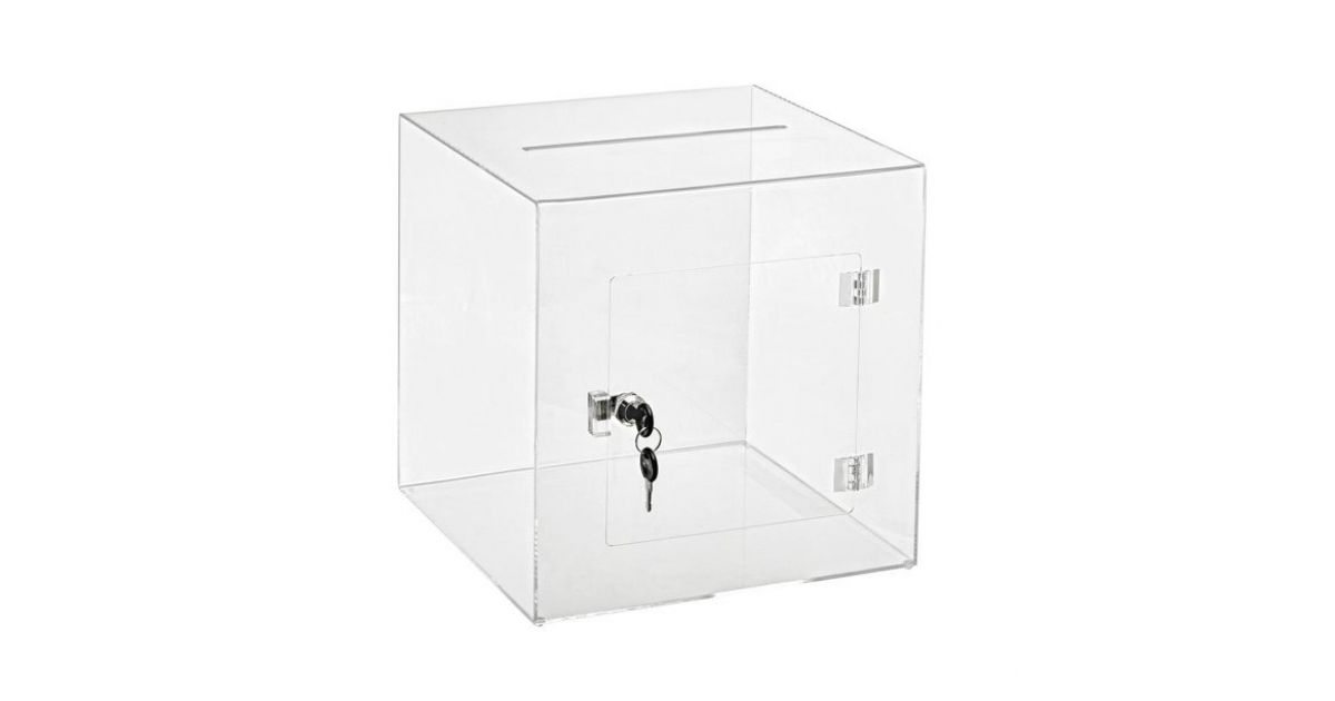 Acrylic Raffle Box 40 X 40 X 40 cms | Acrylic Box | Sandhai | sandhai.ae