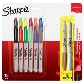 Sharpie P.Marker Fine 12col+Metalic 2col