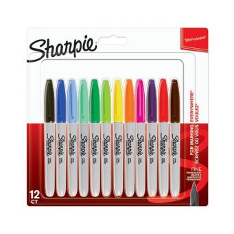 Sharpie P.Marker Fine Bls 12col