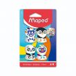 Maped Ergo Fun Eraser Assorted Colors Pac 4Pcs