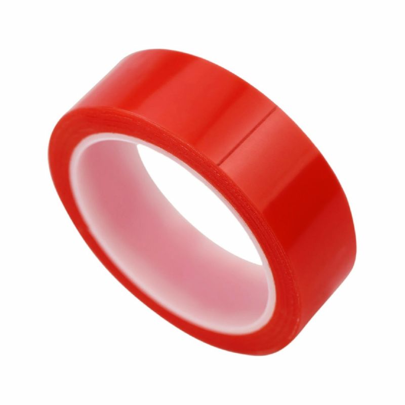 25mm Clear, Polyester Double Sided Tape With Red Liner