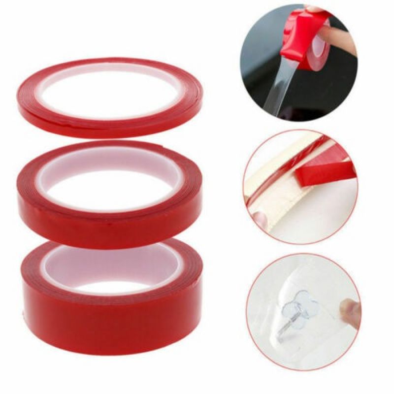 25mm Clear, Polyester Double Sided Tape With Red Liner