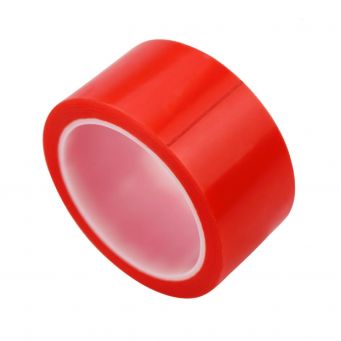 50mm Clear, Polyester Double Sided Tape With Red Liner