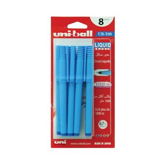 Uni-Ball Roller Pen 8pcs Blue