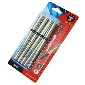 Uni-Ball DELUXE Roller Pen 1 Pack 8 Pcs Black