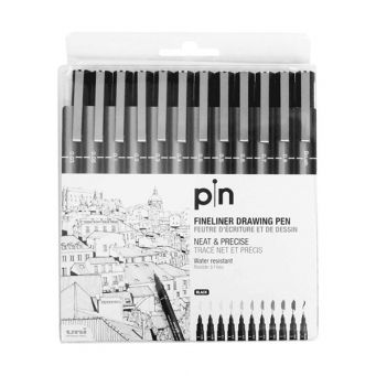 Uni - Ball Pin Fine Liner 1 Pack 12psc Black