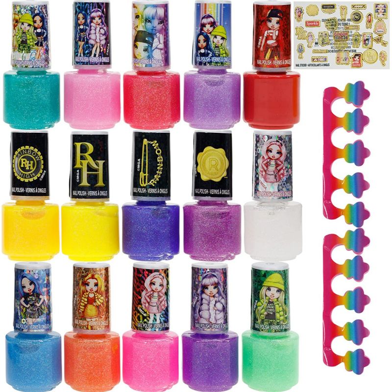 15 Pk Nail Polish With Toe Spacer And Stickers