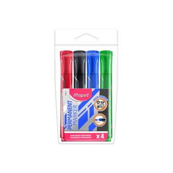 Maped Permanent Marker Bullet Asstd.Pac 4 Color