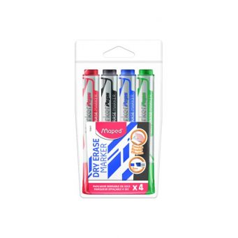 Maped Whiteboard Marker Chisel Asstd.Pack 4 Color