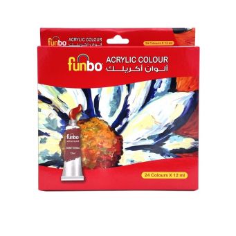 Funbo Acrylic Paint Set 24 Col X 12ml Tubes