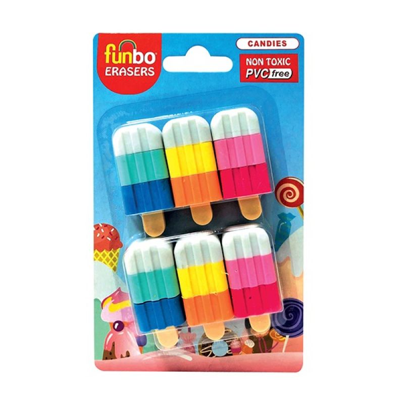 Funbo 3D Eraser In Blister Pack-Candy