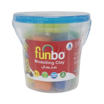 Funbo Modelling Clay 100g 6Colors+3Moulds Cutters In Bucket