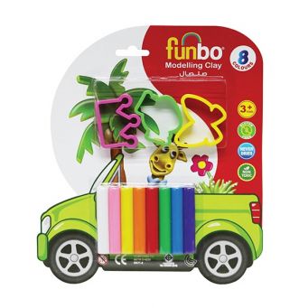 Funbo Modelling Clay 100g 8 Colors + 3 Moulds