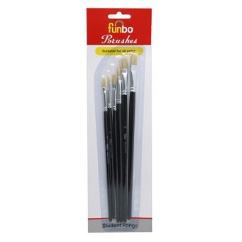 Funbo Brush Oil Color Short Flat Set#2,4,6,8,12,14