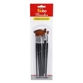 Funbo Brush Multi Purpose Short Assorted Set#2,4,6,8,¼,3/8,½