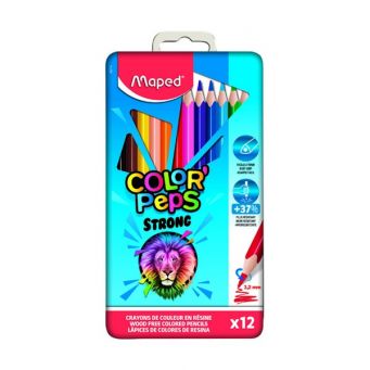Maped Color Pencils Strong Metal Box 12 Colors