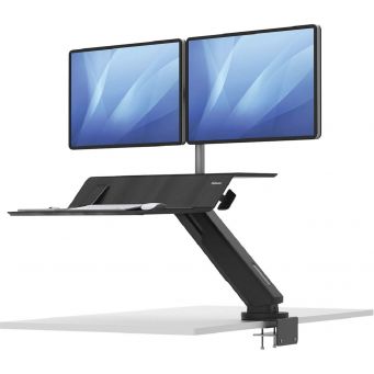 Fellowes Model Lotus RT Sit & Stand Workstation (For Dual Monitors) Gray/Black