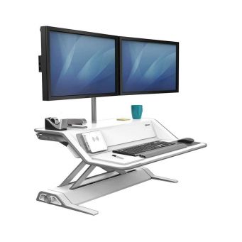 Fellowes Model Lotus RT Sit & Stand Workstation (For Dual Monitors) White
