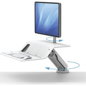 Fellowes Model Lotus RT Sit & Stand Workstation (For Single Monitor) White