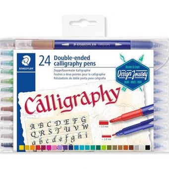 Staedtler Calligraphy Pen Double End Set=24col