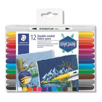 Staedtler Double-End Fibre Tip Textile Set 12col