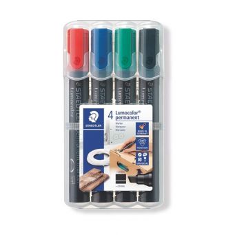 Staedtler Permanent Marker Chisel =4col