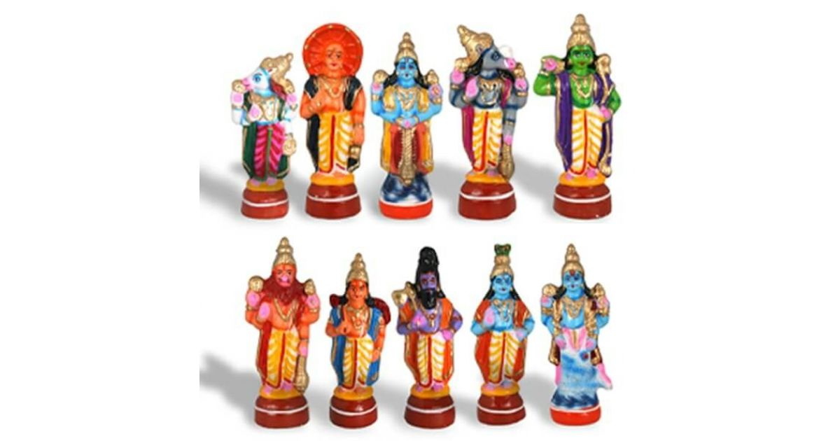 Buy Navaratri Golu Dolls Dasavadaram Set Online UAE sandhai.ae