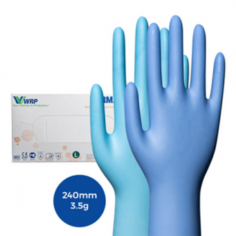 WRP - Dermagrip Ultra LS Nitrile Powder-Free Disposable Examination Gloves, Medium