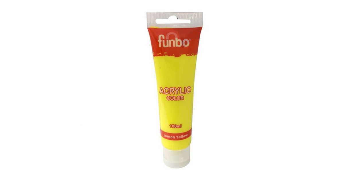 Funbo Acrylic Paint 100ml - Lemon Yellow | sandhai.ae