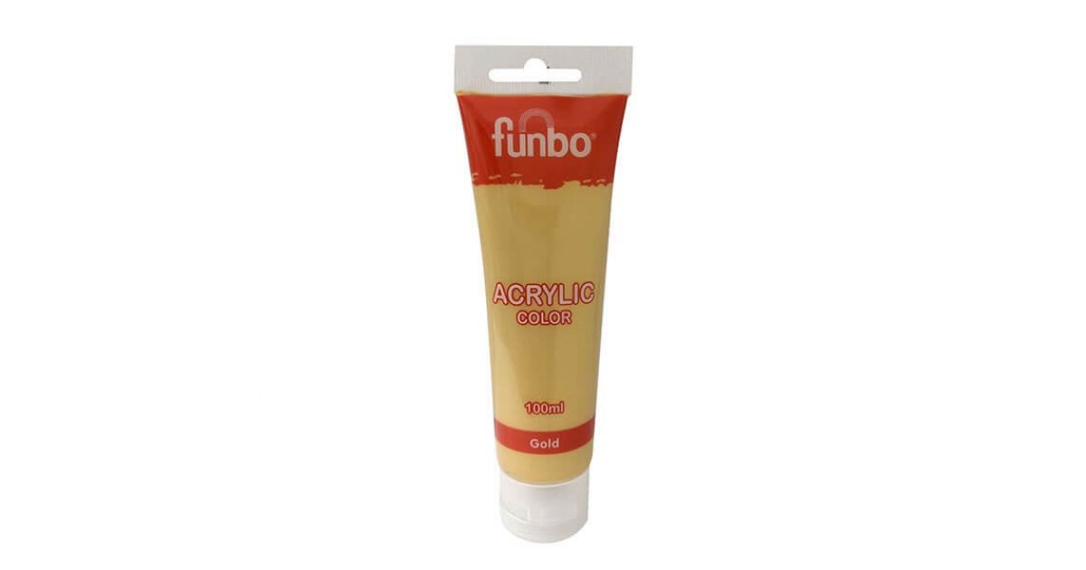 Funbo Acrylic Paint 100ml - Gold | sandhai.ae
