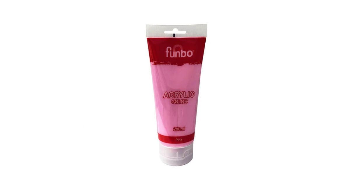 Funbo Acrylic paint 200ml - Pink | sandhai.ae