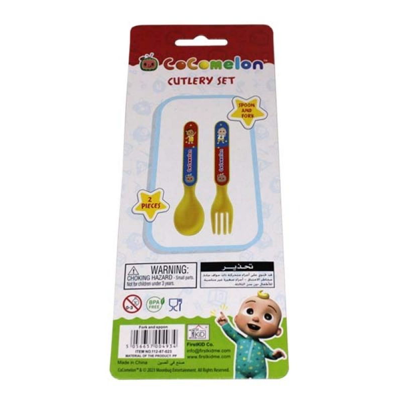 Cocomelon Kids 3pcs Cutlery Set - Knife, Fork, Spoon With Fun Character Prints