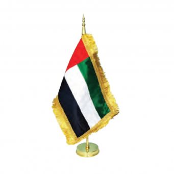UAE Table Flag 16X29 cm Gold