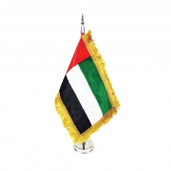 UAE Table Flag 16X29 cm Silver