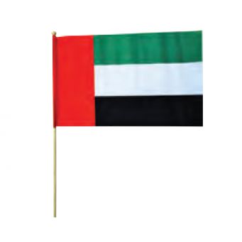 UAE National Hand Flag A3 Set of 12 - wood (Wood Top)