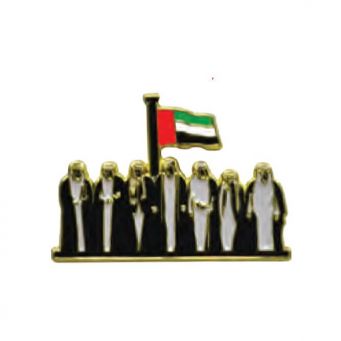 UAE National Day Metal Badge 3X4 cm Gold - 12 pcs