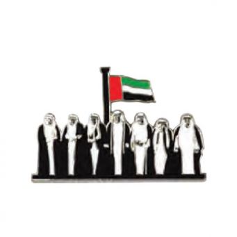 UAE National Day Metal Badge 3X4 cm Silver - 12 pcs