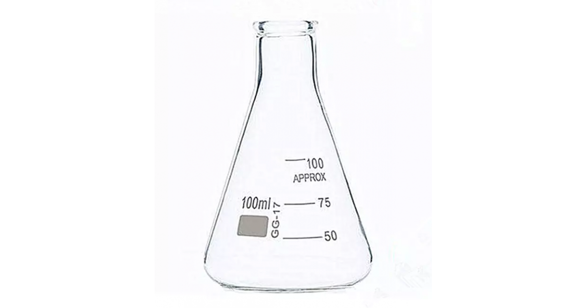 Borosilicate glass conical flask with narrow mouth 100ml | sandhai.ae